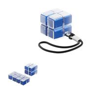 Magic Cube Magnetic Pill Organizer- 8-Compartment Travel Case with Strap, Magic Cube Pill Box, Weekly Pills Organizer Magnetic, Creative Moisture-Proof Drawstring (Blue)