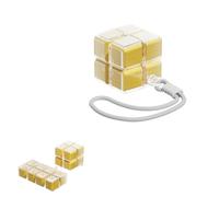 Magic Cube Magnetic Pill Organizer- 8-Compartment Travel Case with Strap, Magic Cube Pill Box, Weekly Pills Organizer Magnetic, Creative Moisture-Proof Drawstring (Yellow)