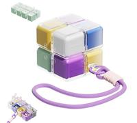 Magic Cube Magnetic Pill Organizer, 8-Compartment Travel Case with Strap, Magnetic Travel Pill Case with Strap, Creative Moisture-Proof Drawstring Sealed Box, Portable Travel Case (Multicolor)