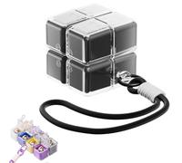 Magic Cube Magnetic Pill Organizer - 8-Compartment Travel Case with Strap, Moisture-Proof for Vitamins & Medication (Black)