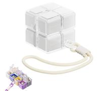 Magic Cube Magnetic Pill Organizer - 8-Compartment Travel Case with Strap, Moisture-Proof for Vitamins & Medication (White)