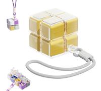 Magic Cube Magnetic Pill Organizer - 8-Compartment Travel Case with Strap, Weekly Pill Organizer Magnetic, Creative Moisture-Proof Drawstring, Portable Travel Pills Case (Yellow)