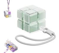 Magic Cube Magnetic Pill Organizer - 8-Compartment Travel Case with Strap, Weekly Pill Organizer Magnetic, Creative Moisture-Proof Drawstring, Portable Travel Pills Case (Green)