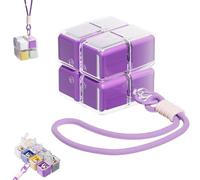 Magic Cube Magnetic Pill Organizer - 8-Compartment Travel Case with Strap, Weekly Pill Organizer Magnetic, Creative Moisture-Proof Drawstring, Portable Travel Pills Case (Purple)