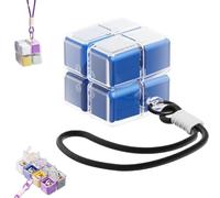 Magic Cube Magnetic Pill Organizer - 8-Compartment Travel Case with Strap, Weekly Pill Organizer Magnetic, Creative Moisture-Proof Drawstring, Portable Travel Pills Case (Blue)