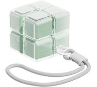 Magic Cube Magnetic Pill Organizer, Magic Cube Pill Box, Weekly Pill Organizer Magnetic, Creative Moisture-Proof Drawstring Sealed Pill Box, Portable Travel Pill Case(Green,with Lanyard)