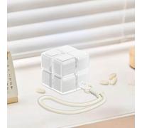 Magic Cube Magnetic Pill Organizer, Magic Cube Pill Organiser, Weekly 7-Day Medicine Box with Drawstring, Portable Travel Case, Creative Cube Design (White)