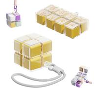 Magic Cube Magnetic Pill Organizer, Travel Pill Box with Strap, Portable Pocket Pill Box for Vitamins, Supplements, and Daily Medication