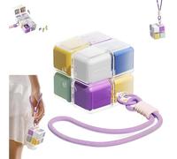 Magic Cube Magnetic Pill Organizer, Weekly Pill Organizer, Magic Cube Pills Box, Removable, Magics Cubes Magnetic Pills Organizers with 8 Compartments, Supplements (Colorful)