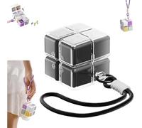 Magic Cube Magnetic Pill Organizer, Weekly Pill Organizer, Magic Cube Pills Box, Removable, Magics Cubes Magnetic Pills Organizers with 8 Compartments, Supplements (Black)