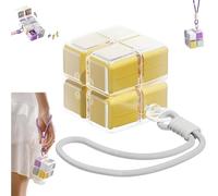 Magic Cube Magnetic Pill Organizer, Weekly Pill Organizer, Magic Cube Pills Box, Removable, Magics Cubes Magnetic Pills Organizers with 8 Compartments, Supplements (Yellow)