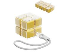 Magic Cube Magnetic Pill Organizer with 8 Compartments,Magic Cube Pill Box,Foldable Magnetic Pills Case for Vitamins, Supplements & Daily Medication (Yellow)