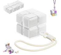 Magic Cube Magnetic Pill Organizer with 8 Compartments, Magic Cube Pill Box, Weekly Pills Organizer Magnetic, Creative Moisture-Proof Drawstring Sealed Pill Box (White)