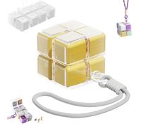 Magic Cube Magnetic Pill Organizer with 8 Compartments, Magic Cube Pill Box, Weekly Pills Organizer Magnetic, Creative Moisture-Proof Drawstring Sealed Pill Box (Yellow)