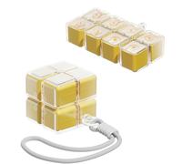 Magic Cube Magnetic Weekly Pill Organiser, 7 Day Portable Travel Pill Box 8 Compartments Sealed Large Capacity Medicine Storage Tablet Organiser for Vitamins, Supplements & Medication (Yellow)