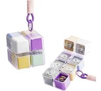 Magic Cube Magnetic Weekly Pill Organiser, 7 Day Portable Travel Pill Box 8 Compartments Sealed Large Capacity Medicine Storage Tablet Organiser for Vitamins, Supplements & Medication (Colorful)