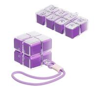 Magic Cube Magnetic Weekly Pill Organiser, 7 Day Portable Travel Pill Box 8 Compartments Sealed Large Capacity Medicine Storage Tablet Organiser for Vitamins, Supplements & Medication (Purple)