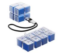 Magic Cube Magnetic Weekly Pill Organiser, 7 Day Portable Travel Pill Box 8 Compartments Sealed Large Capacity Medicine Storage Tablet Organiser for Vitamins, Supplements & Medication (Blue)