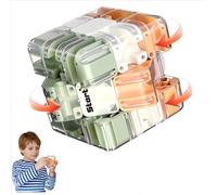 Magic Cube Maze Ball Puzzle - Large 3D Labyrinth Cube Puzzle - Spatial Awareness Brain Training Toy for Stress Relief & Logic Development, Educational Focus Game Gift for Adults Teens (Blue and white)