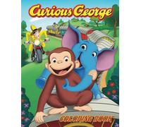 Magic curiou's the geo.rge's coloring book: Many One Sided Drawing JUMBO Pages Of Cute Characters for Kids, Fans