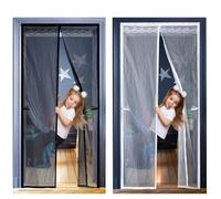 Magic Curtain Door Mesh Insect Net Screen with Magnetic Fastening, 210 x 49.5cm, Fly Bug Protector, Hands-Free Entry, Easy Install, Black or White, Pet Friendly (White)