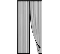 Magic Curtain Door Mesh Magnetic Fastening Hands Free Fly Bug Insect Screen Black