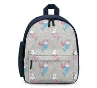 Magic Cute Rabbits Mermaids Travel Backpack 13" Laptop Backpack Work Bag Daypack Blue-style
