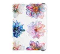 Magic Dahlia Flowers Passport and Vaccine Card Wallet Combo Passport Case Travel Documents Wallet Passport Holder Combo with Vaccine Card Slot for Women and Men Waterproof