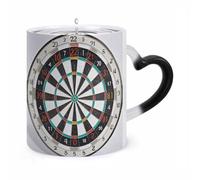 Magic Dart Board Color Changing Mug 11 Oz Black Ceramic Heat Sensitive Coffee Cup Temperature Activated Mug for Hot Cocoa Tea Drinks Funny Novelty Gift for Coffee Lovers Men Women