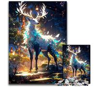 Magic Deer Legend Stag Zen 1000 Piece Puzzle Paper Jigsaw Puzzles Perfect for Christmas Halloween Easter New Year 1000 PCS(38x26cm)