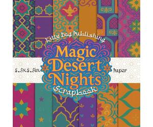 Magic Desert Nights Scrapbook Paper: Floral Desert Elegance