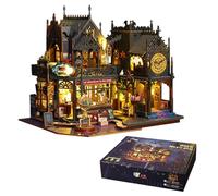 Magic Dollhouse DIY Miniature House Kit,Wooden Magic Shop Dolls House with Furniture Led Light, Magic Castle Puzzle Toy Creative Gift for Kid Teen Birthday (Magic Store)