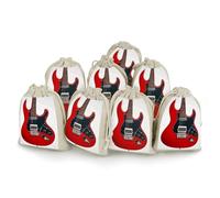 Magic Electric Guitar Bunches Pocket Cotton And Hemp with Drawstring 8 Pieces Reusable Gift Bags Jewelry Pouch for Wedding DIY Craft Party (4.9 X 6.7 Inch)