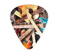Magic Electric Guitar Music 12-Pack Guitar Picks Set – Unique Single-Sided Printed Picks With Abs Material For Acoustic, Electric Guitars & Ukuleles