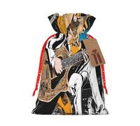 Magic Electric Guitar Music -Print Burlap Drawstring Bags - Eco-Friendly Reusable Pouches For Wedding Favors, Christmas & Birthday Presents.
