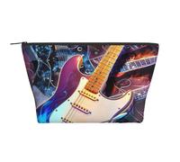Magic Electric Guitar Music Print Makeup Bag Trapezoid Travel Cosmetic Organiser Stylish Storage for Beauty & Gifts for Women Girls
