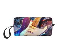 Magic Electric Guitar Music Printed Makeup Bag with Handle, Lightweight Portable Cosmetic Organiser for Travel, Gym & Daily Use – Gift for Women Girls