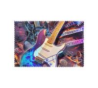 Magic Electric Guitar Music Printed Placemats Set (45x30 CM, 6-Piece) - Heat-Resistant Place Mats Washable Table Mats for Dining Table Kitchen Parties