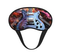 Magic Electric Guitar Music Sleep Mask for Side Sleeper, Blackout Sleep Eye Mask Comfortable Blindfold Eyeshade Soft Breathable Sleeping Mask with Elastic Strap Silk Eye Covers for Travel