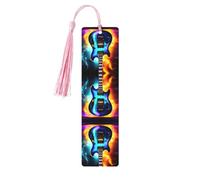 Magic Electric Guitar Print Book Markers,Wooden Bookmark, for Men Women Book Lovers, for Graduation Party Decor