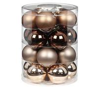 MAGIC Elegant Lounge Glass Christmas Baubles 6 cm Set of 20 Chocolate Brown