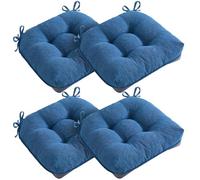 MAGIC ELEPHANT Chair Cushions for Dining Chairs, Memory Foam Kitchen Chair Cushions Set of 4, Non-Slip Thick Dining Room Chair Pads Seat Cushions, 15.5" x 15.5" x 4" (Blue)