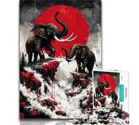 Magic Elephant Puzzles for Adults Teens 1000 Pieces,Stress Reliever Staycation Kill Time with Matching Poster And Trivia Sheet 38x26cm