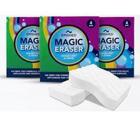 Magic Eraser Sponge 12 Pack - 2x Strong Cleaning Pads for Stain Removal, Marks & Dirt | Multi Purpose Cleaning Sponge for Walls Kitchen Bathroom Shoes & Surfaces