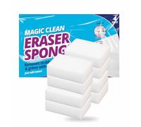 Magic Eraser Sponge For Cleaning Car Walls Polishing Kitchen Surface Heavy Duty Foam Non Scratch Scuff Remover Sponges Wall Mark Removal Stain Cleaner Scrubber Pads Wipes Dirt Grime (Pack of 8, White)