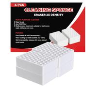 Magic Eraser Sponge For Cleaning Car Walls Polishing Kitchen Surface Heavy Duty Foam Non Scratch Scuff Remover Sponges Wall Mark Removal Stain Cleaner Scrubber Pads Wipes Dirt Grime (Pack of 4)