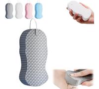 Magic Exfoliating Bath Sponge, 2025 Upgraded 3D Super Soft Body Scrubber, Reusable & Gentle Dead Skin Remover for Women, Men & Sensitive Skin (Gray)