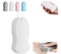 Magic Exfoliating Bath Sponge, 2025 Upgraded 3D Super Soft Body Scrubber, Reusable & Gentle Dead Skin Remover for Women, Men & Sensitive Skin (White)