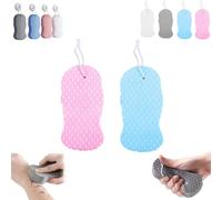 Magic Exfoliating Bath Sponge 3D, Magic Super Soft Exfoliating Bath Sponge, Remover Dead Skin, Double-Sided Ultra Soft Fiber Sponges Body Shower Scrubber Reusable (Blue+Pink)