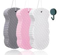 Magic Exfoliating Bath Sponge 3D Reusable, Ultra Soft Exfoliating Body Sponge in PVA for Adults, Kids & Babies, Quick Dry, Dead Skin Remover for Body, Gentle Bath Sponges, Smooth Skin Care (Set F)